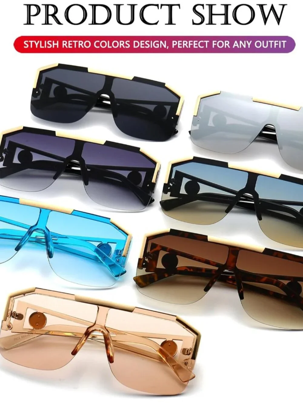 Unique Retro Inspired Oversized Sunglasses - Ideal Gift for Fashion Lovers